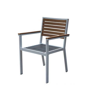plastic wood outdoor metal chair for restaurant